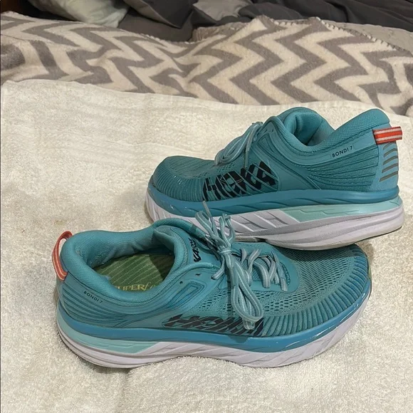 Hoka Aqua and Gray Athletic Shoes Hoka Solimar Stardust/Aqua Breeze Running Shoe (Women main image 4